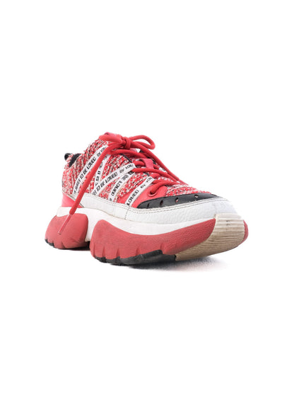 Excellent Maje Red and White Chunky Sneakers Women's Size N/A
