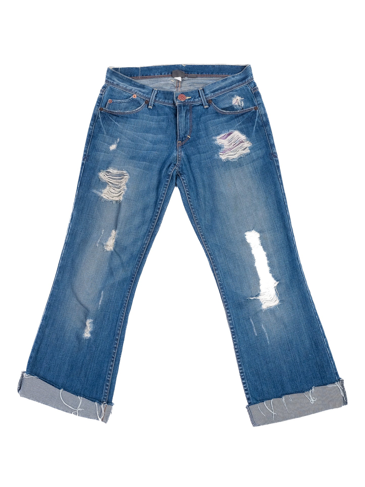armani exchange blue distressed jeans size s cotton