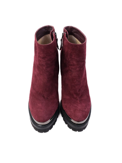 Perfect Nando Muzi Red Leather High-Heeled Ankle Boots Size 37