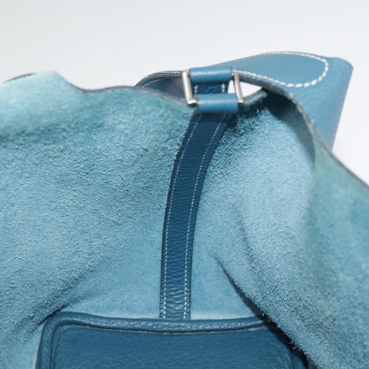 Hermes Picotan Pm Hand Bag Taurillon Clemence Blue Auth