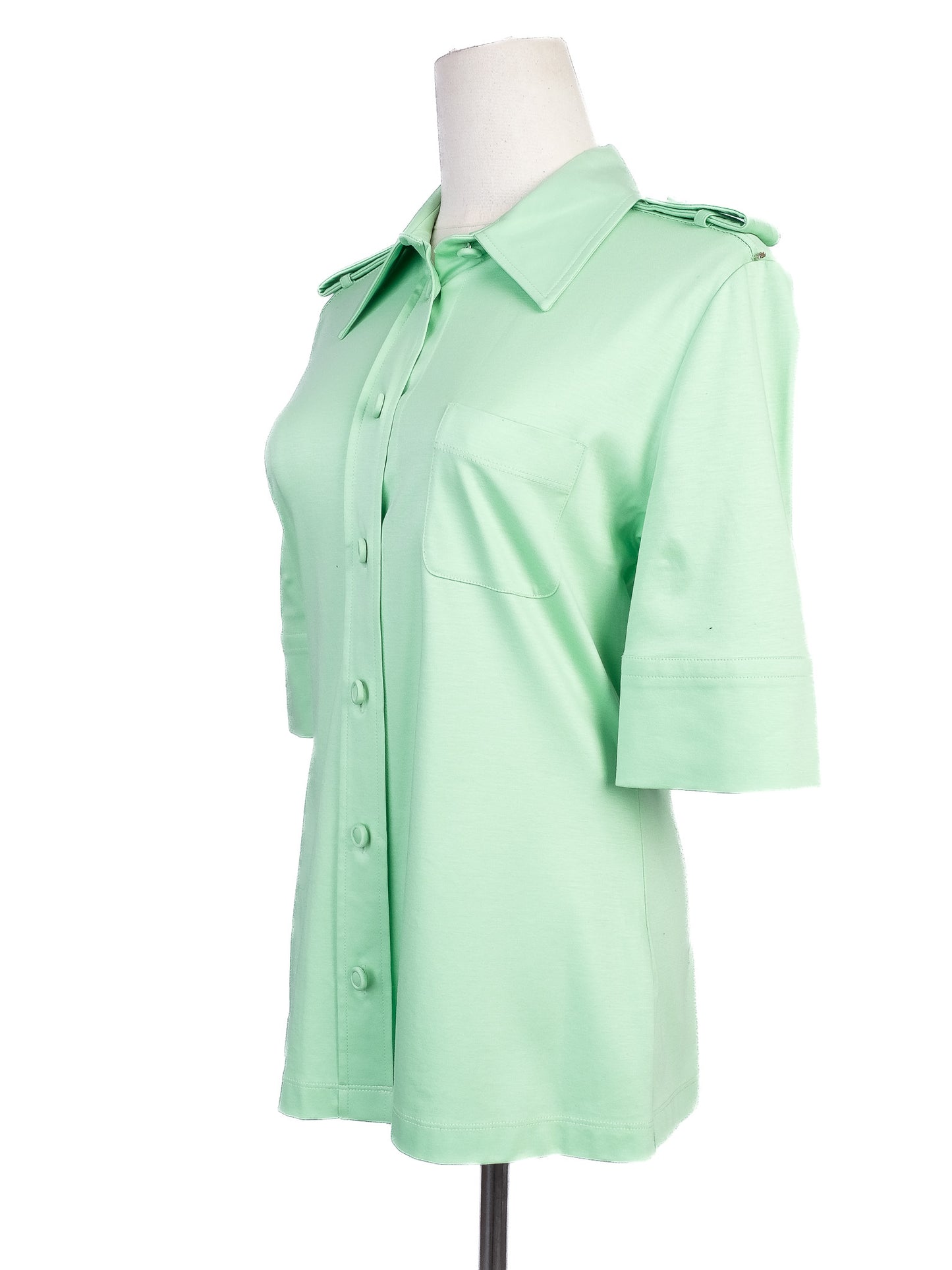 excellent sportmax green button-up shirt size m women's modal