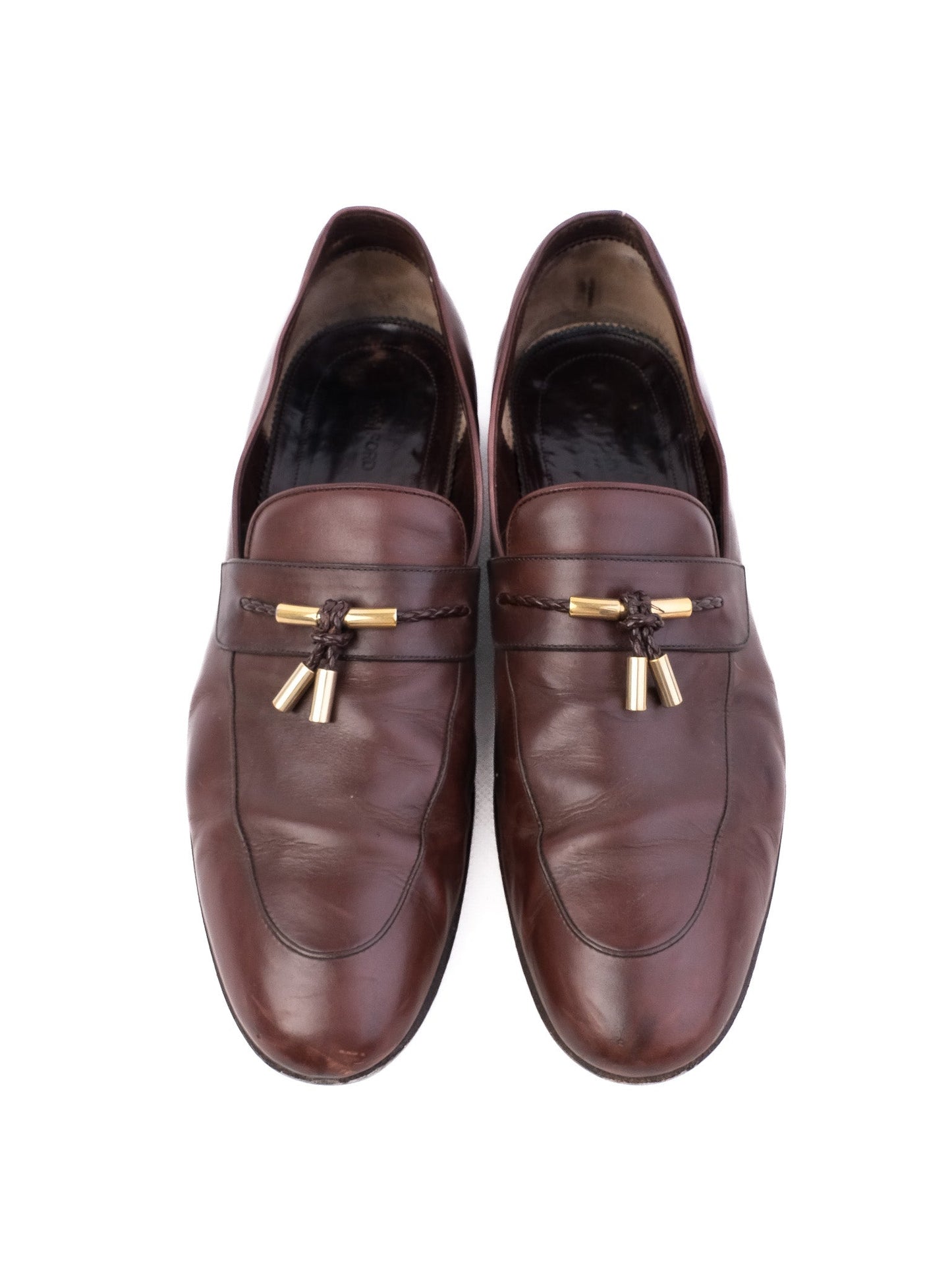 excellent tom ford orange leather loafers size 39 men