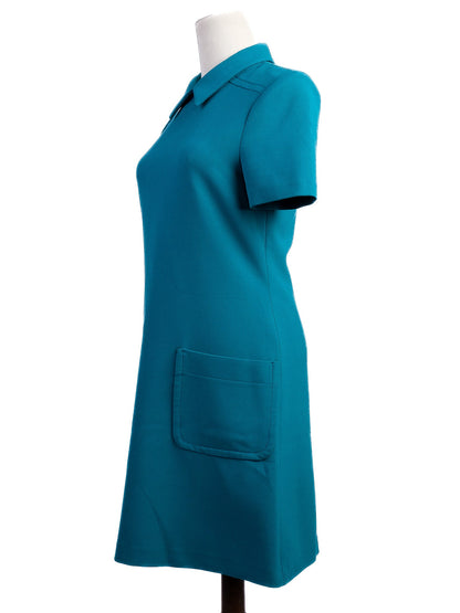 Excellent Tara Jarmon Blue Viscose Dress Size S with Pockets