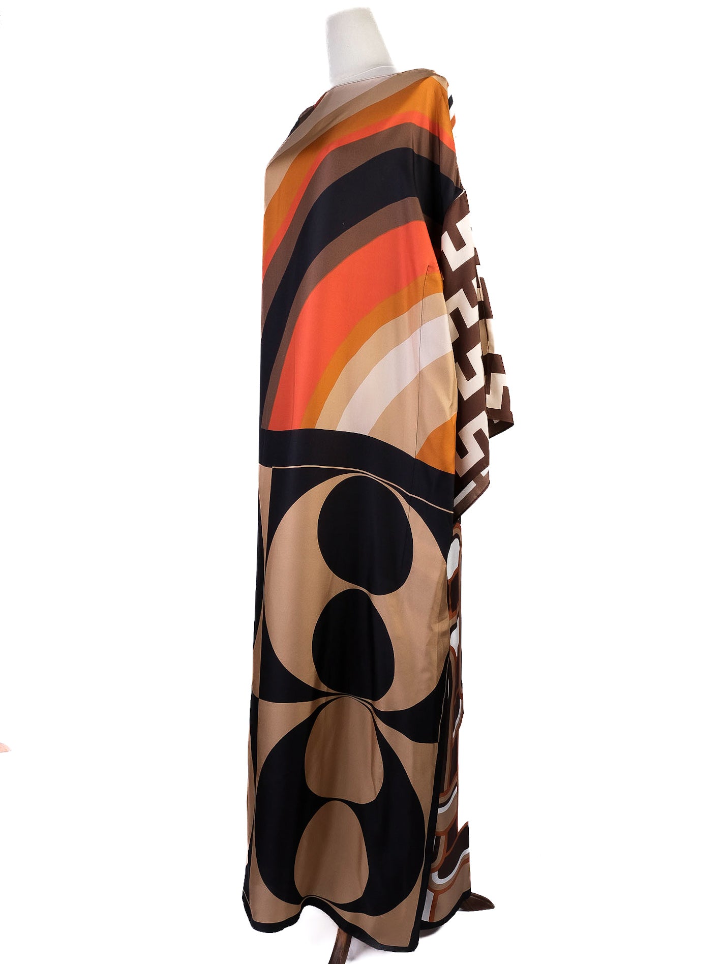 perfect erika cavallini silk geometric print kaftan dress