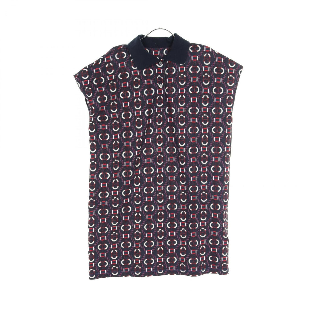 Hermes Kanoe Dress White Navy Red White Cotton 3e 4512db