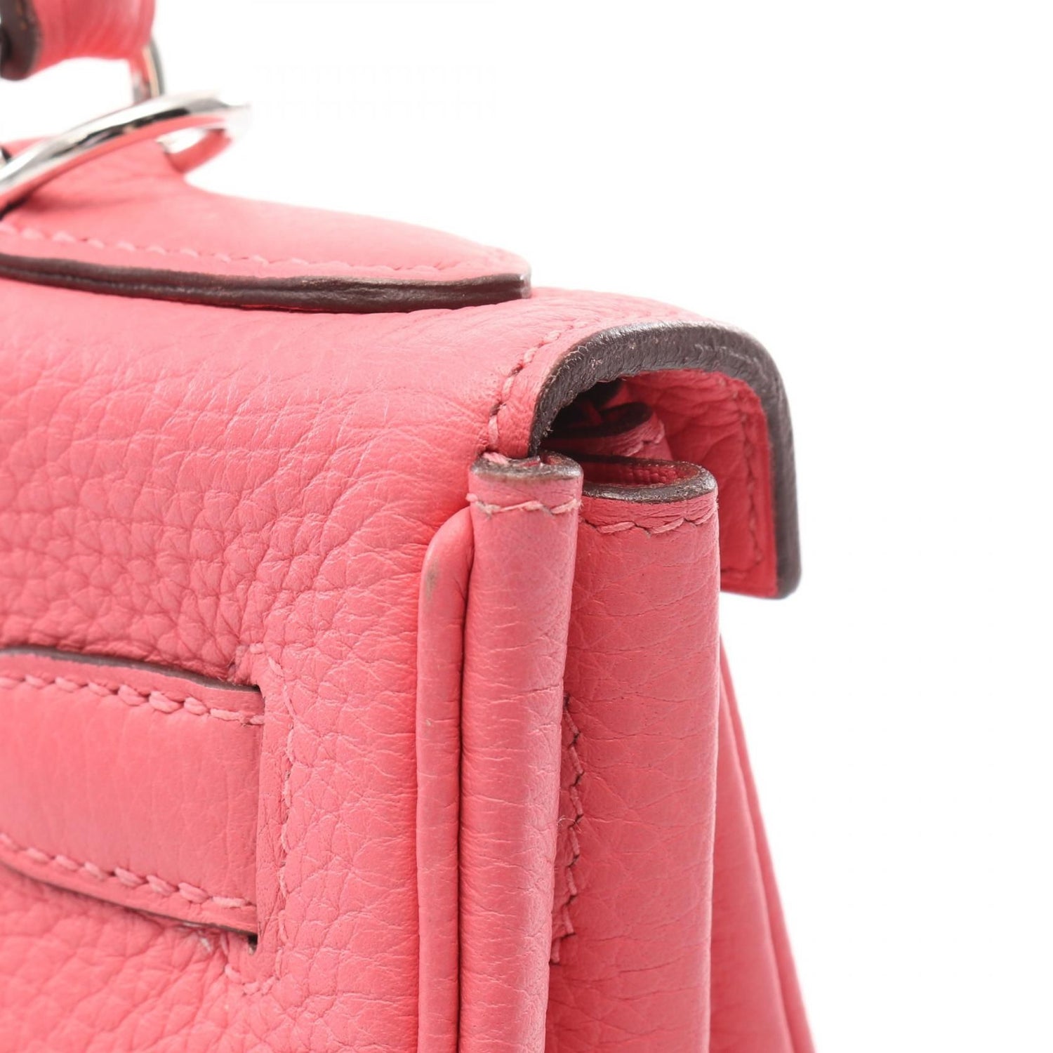 Hermes Kelly 28 Handbag Rose Dete Pink Leather Taurillon Clemence