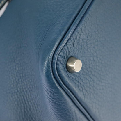Hermes Picotan Pm Hand Bag Taurillon Clemence Blue Auth
