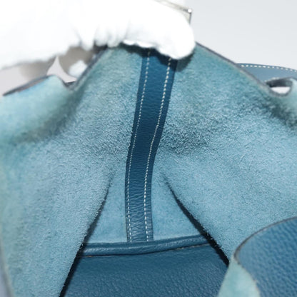 Hermes Picotan Pm Hand Bag Taurillon Clemence Blue Auth