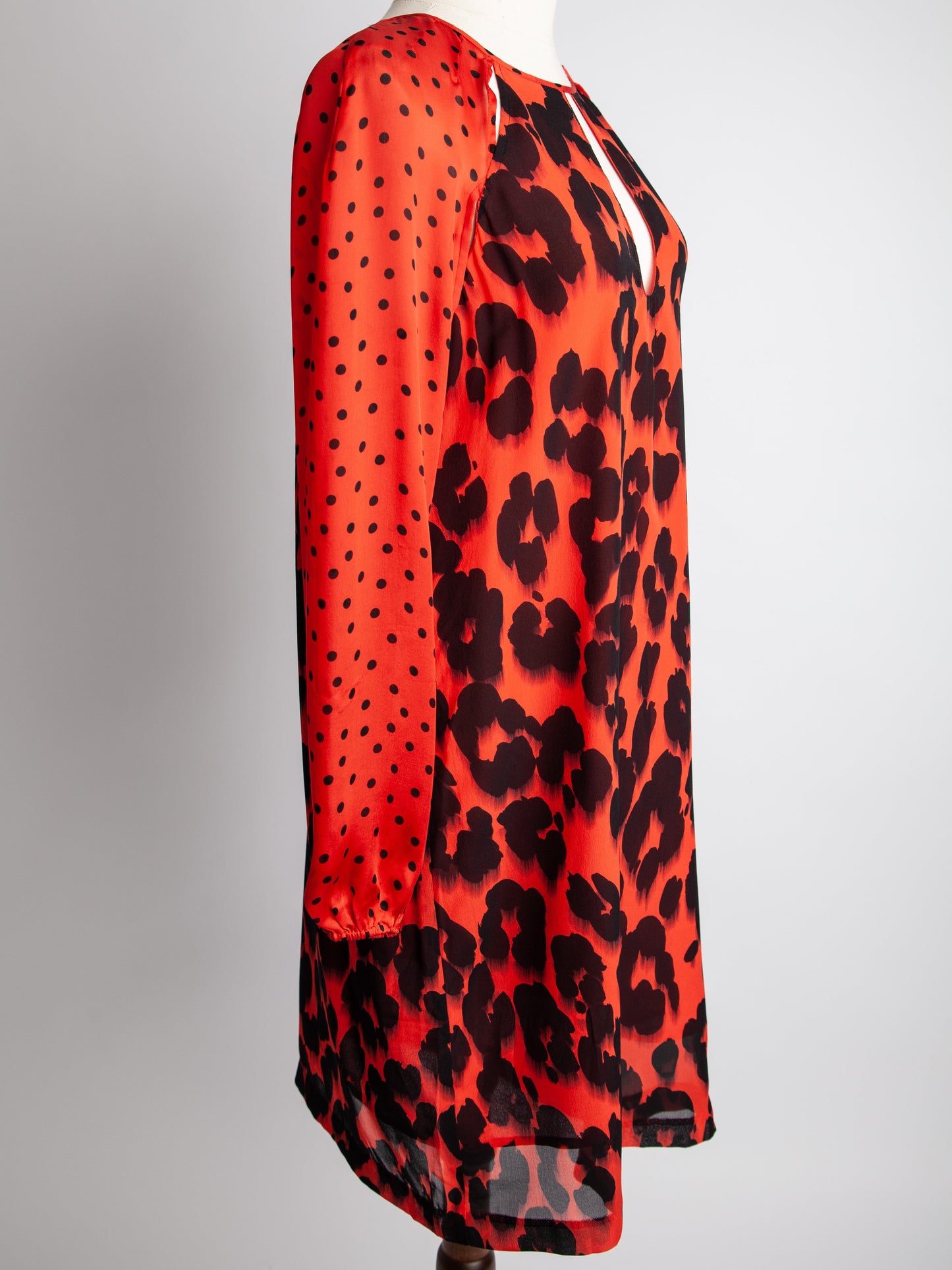 good moschino red animal print dress size m polyester