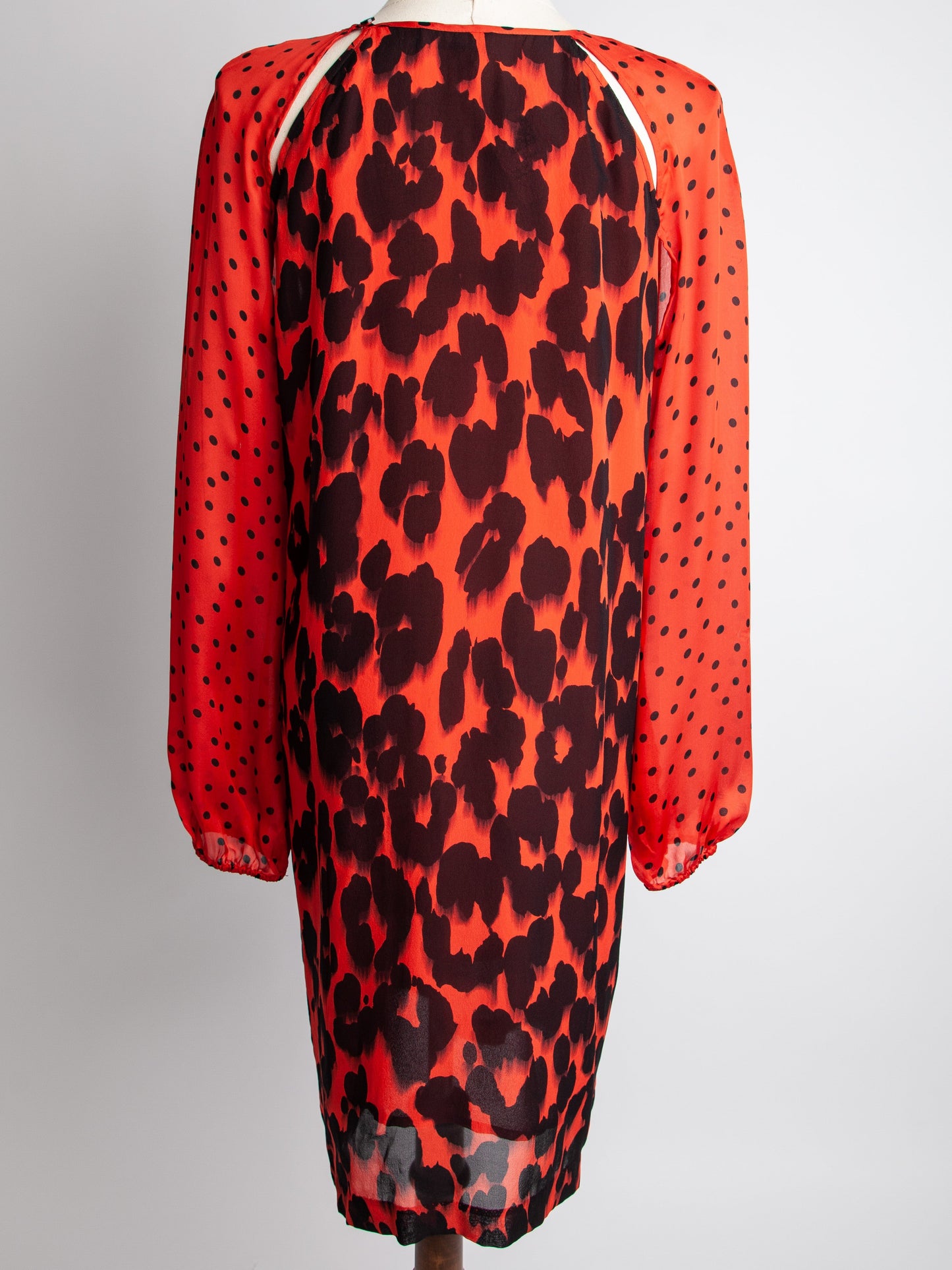 good moschino red animal print dress size m polyester