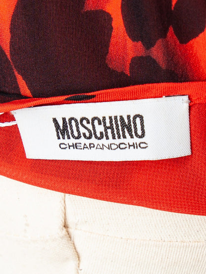 Good Moschino Red Animal Print Dress Size M Polyester