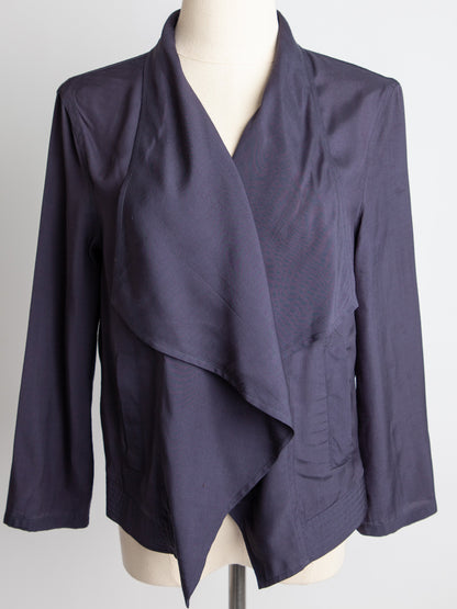Good DKNY Women's Blue Viscose Jacket XS with Waterfall Collar