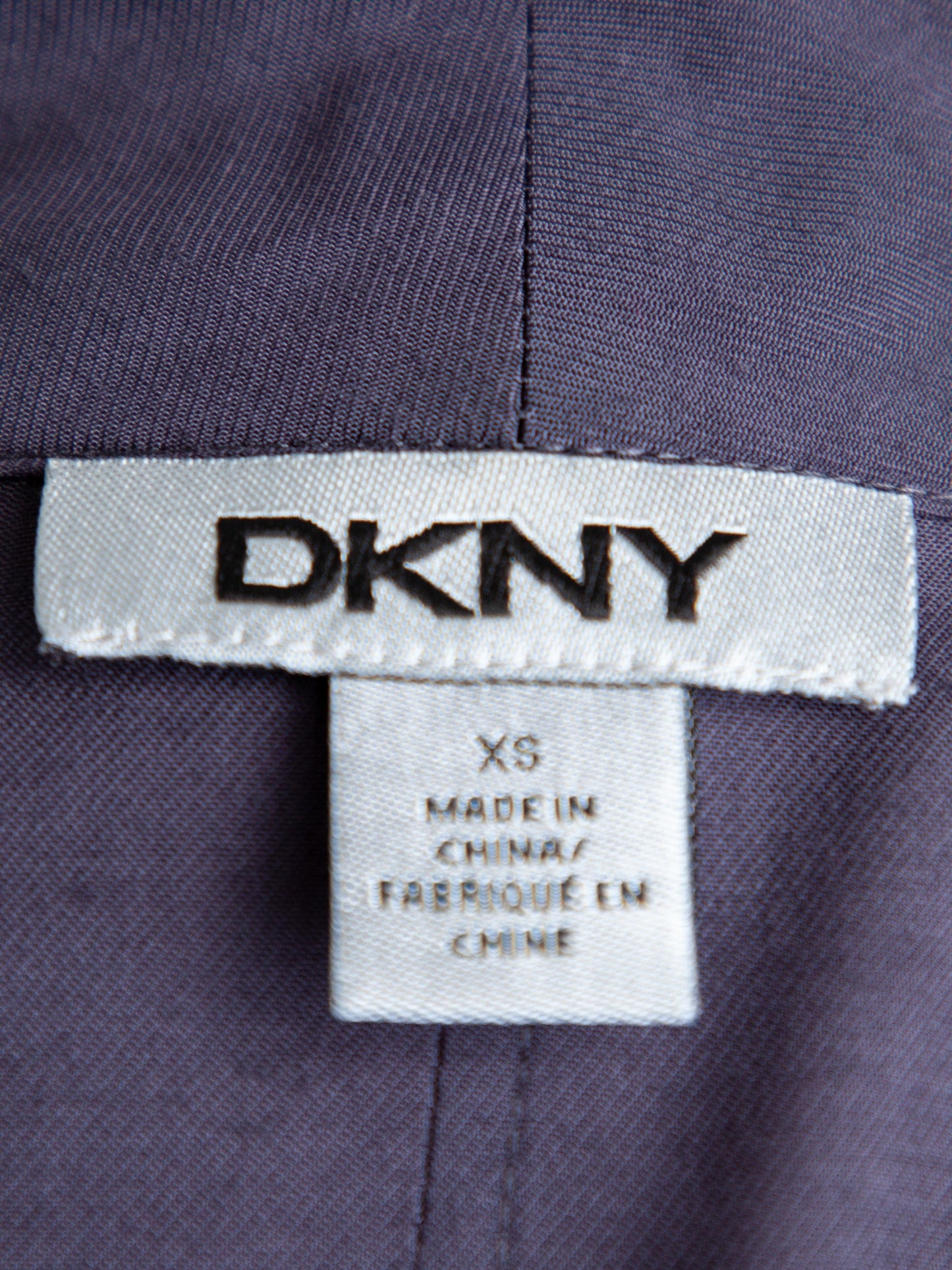 good dkny women's blue viscose jacket xs with waterfall collar