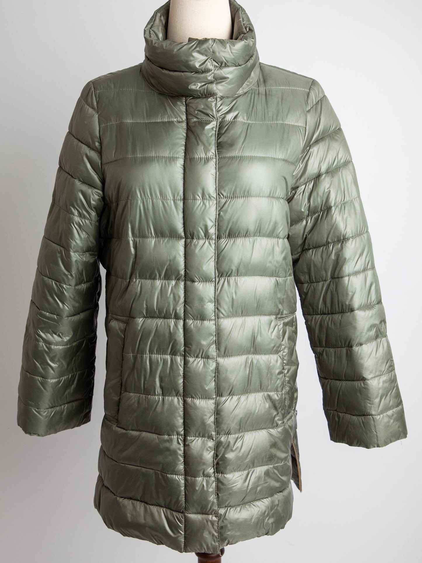good club beymen green puffer jacket size s polyester women