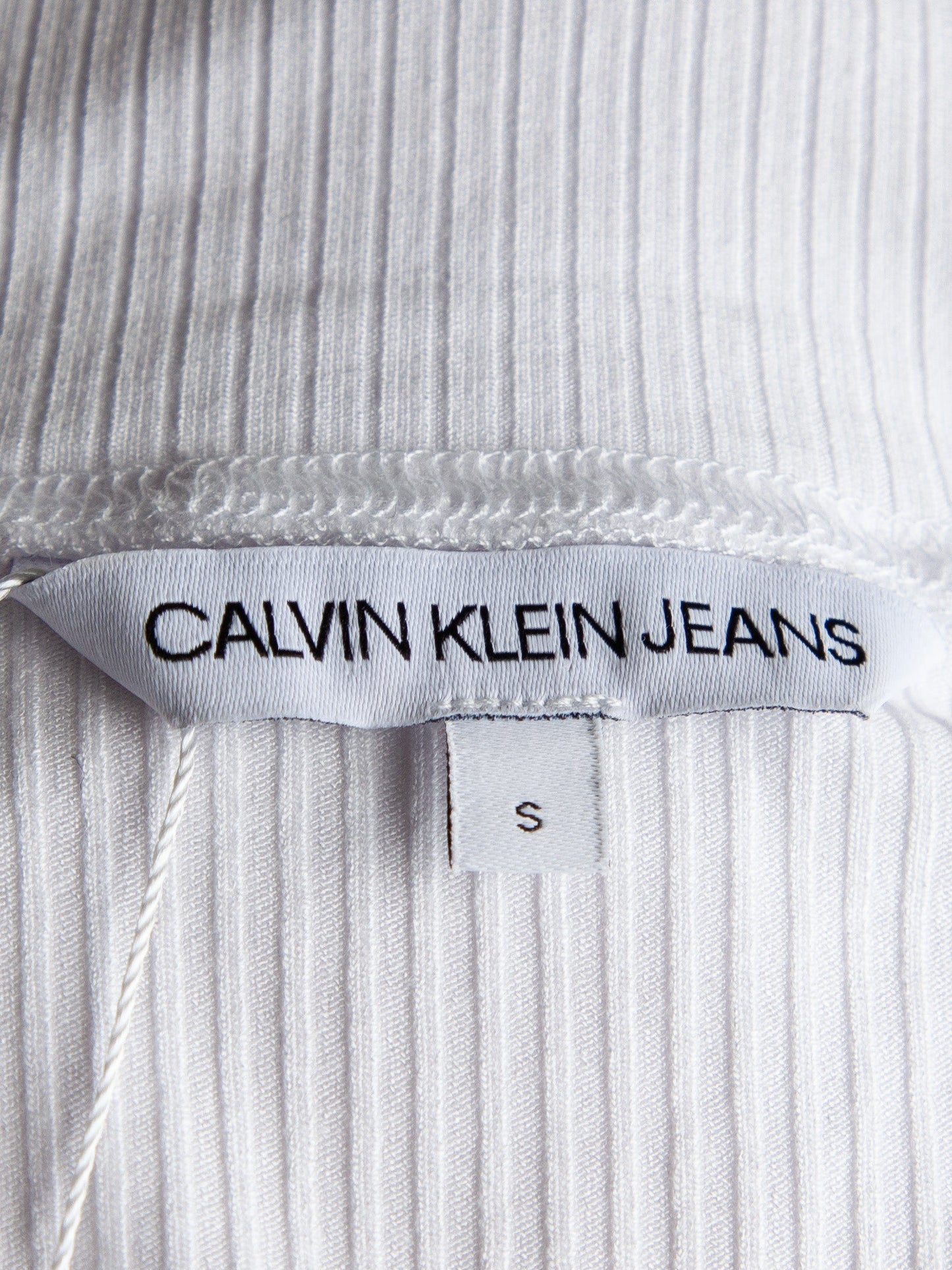 good calvin klein white ribbed turtleneck top size s women