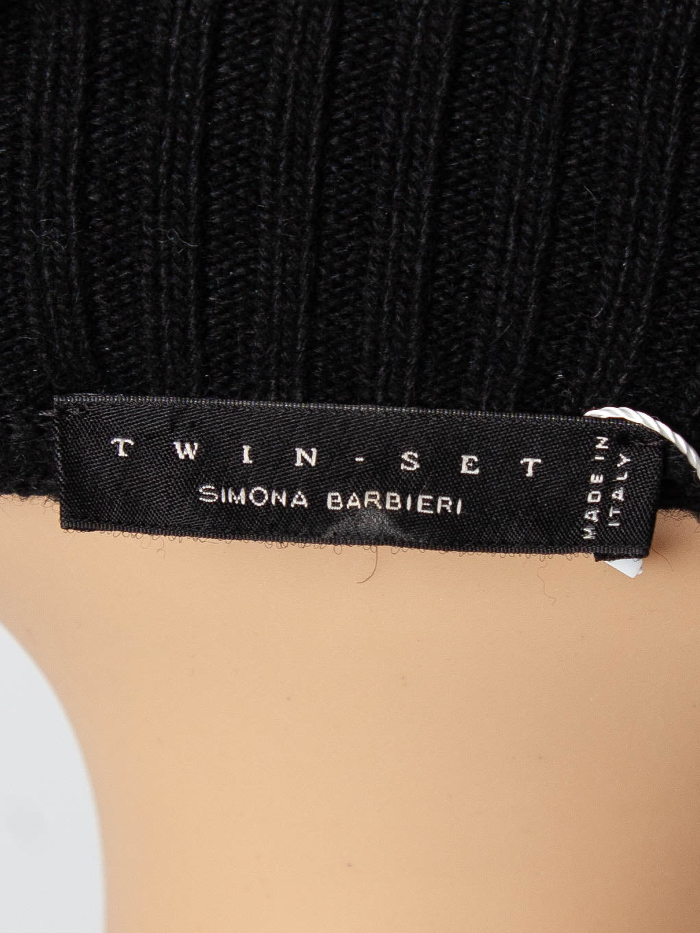 good twinset black wool knit cardigan with pockets size m