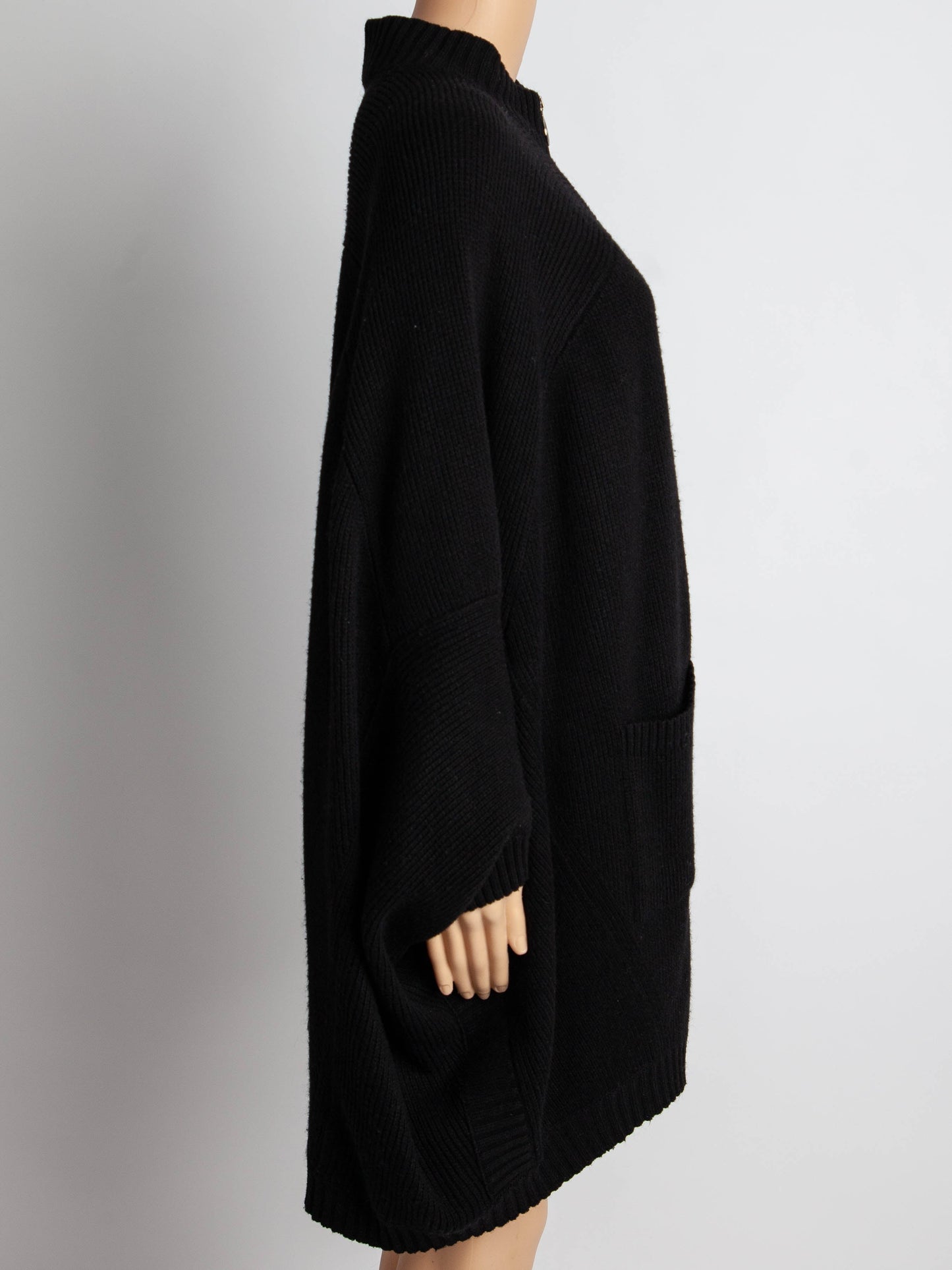good twinset black wool knit cardigan with pockets size m
