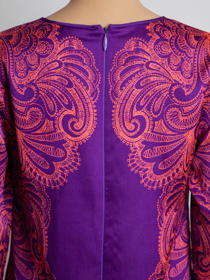 EXCELLENT Juicy Couture Purple Dress XXS Decorative Pattern