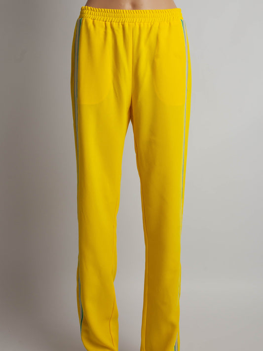 Good Pinko Yellow Women’s Polyester Pants Size S with Stripes