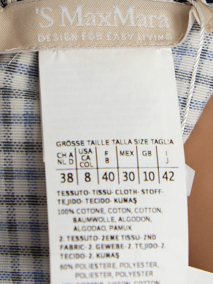 Good Max Mara Checkered Dress Combined Color Polyester Sleeveless