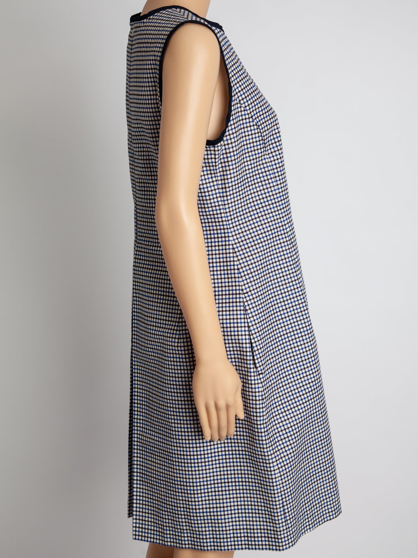 good max mara checkered dress combined color polyester sleeveless