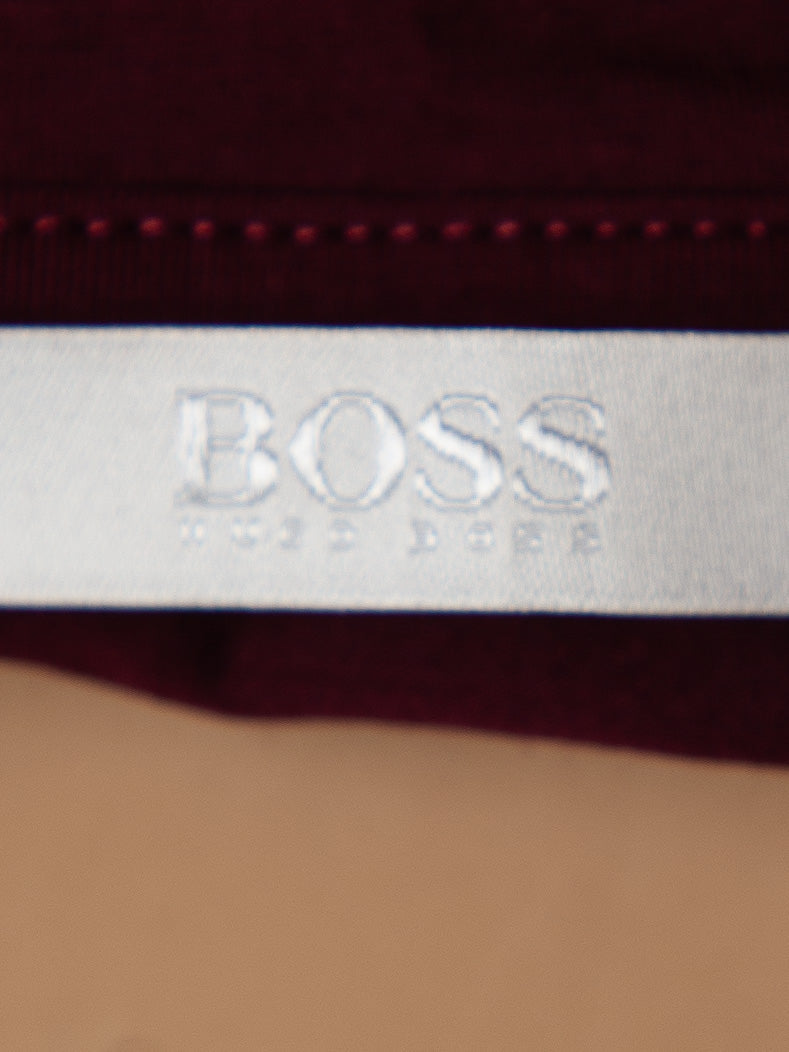 hugo boss burgundy cotton t-shirt short sleeve size m women