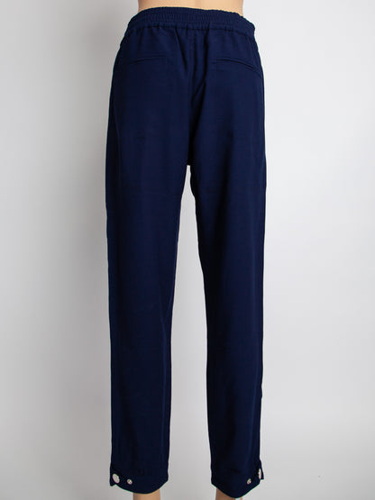 Good MaxCo Blue Viscose Pants with Drawstring Waist Size L