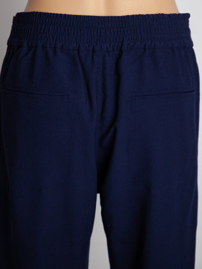 Good MaxCo Blue Viscose Pants with Drawstring Waist Size L
