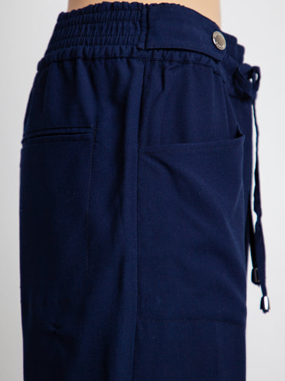 Good MaxCo Blue Viscose Pants with Drawstring Waist Size L