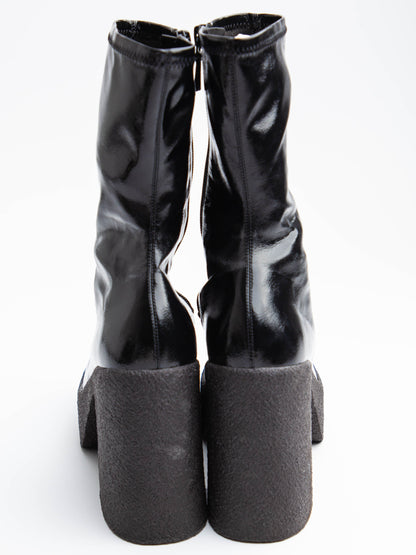 Average Condition Stella McCartney Black Leather Platform Boots