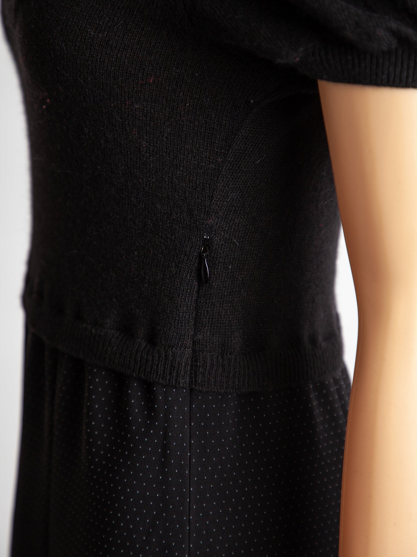 good moschino black dress m polyester knitted top with dotted skirt