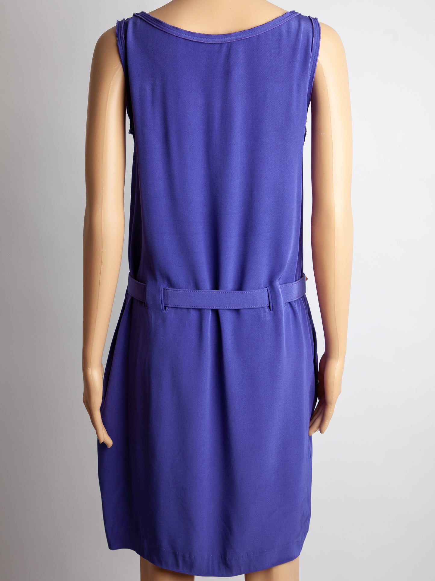 good moschino purple polyester dress size m with belt