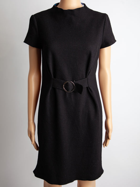 Good Emilio Pucci Black Cashmere Dress Size L with Belt