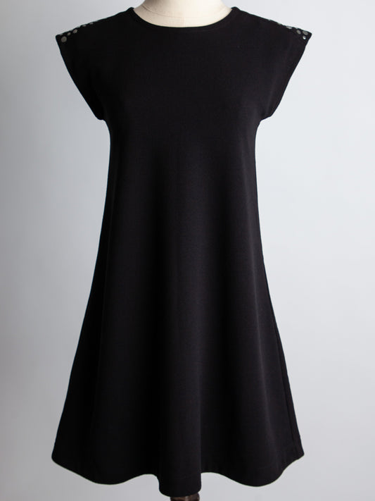 Junior Gaultier Kids Black Dress Size 10 with Cap Sleeves