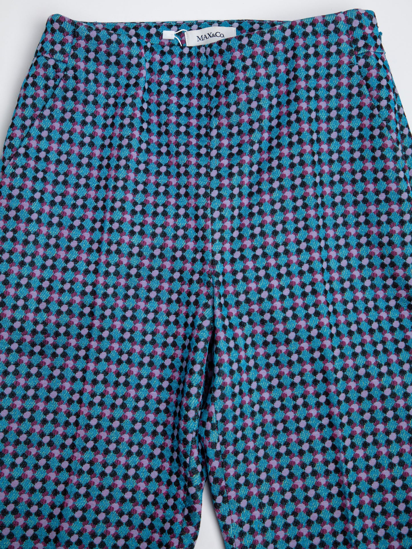 good maxco blue checkered pants for kids size 14 polyester