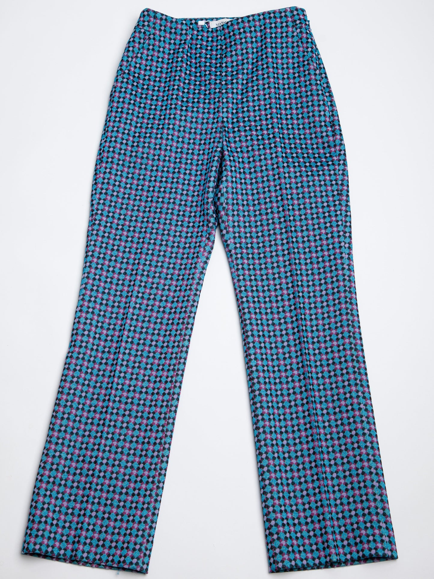 good maxco blue checkered pants for kids size 14 polyester