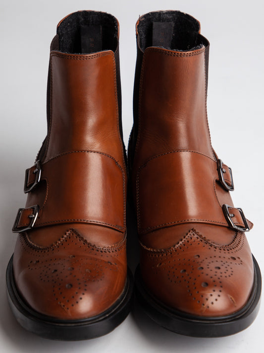 Good Fratelli Rossetti Orange Leather Ankle Boots Size 37