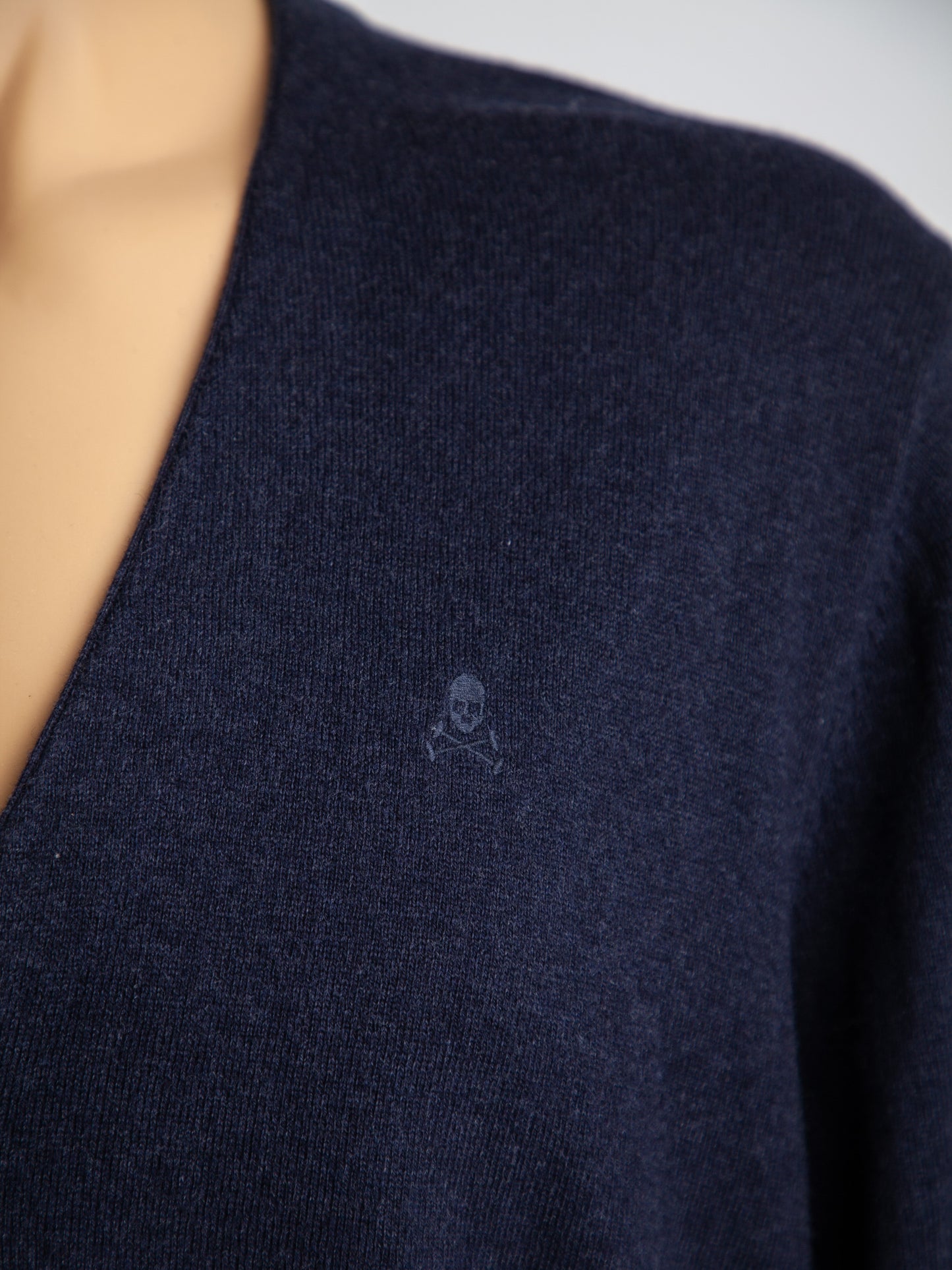 excellent scalpers blue cotton cardigan size l for men