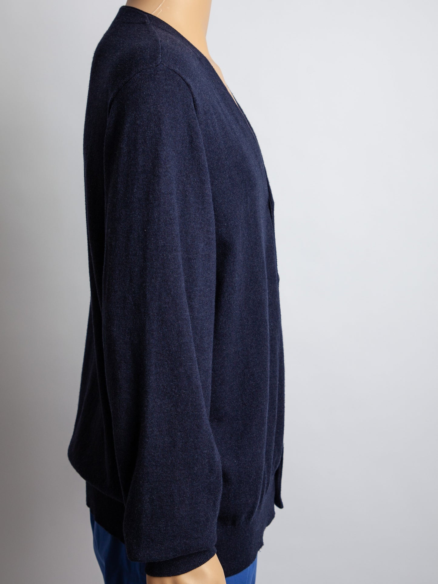 excellent scalpers blue cotton cardigan size l for men