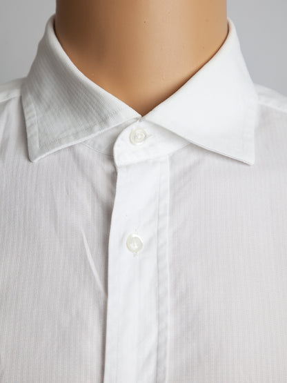 Riabella Men's White Cotton XXL Button-Up Shirt in Excellent Condition