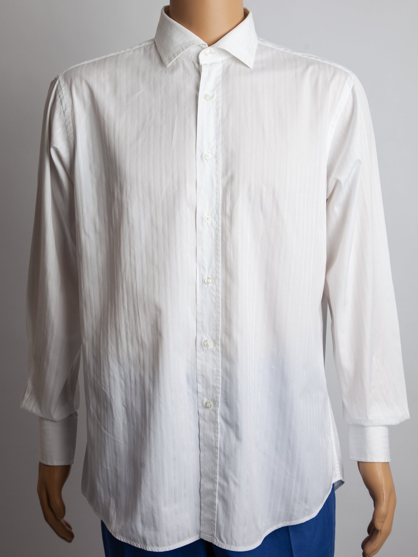 riabella excellent white cotton shirt size l for men
