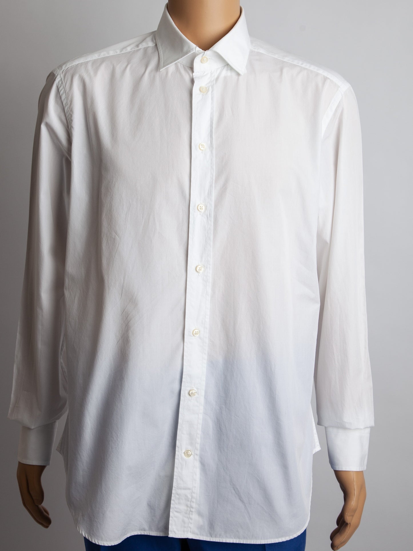 good armani exchange white slim fit button-up shirt size xl