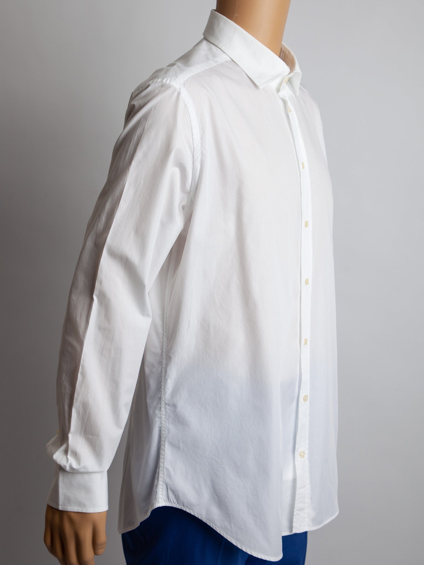 good armani exchange white slim fit button-up shirt size xl