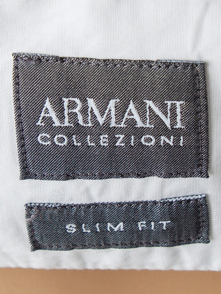 good armani exchange white slim fit button-up shirt size xl