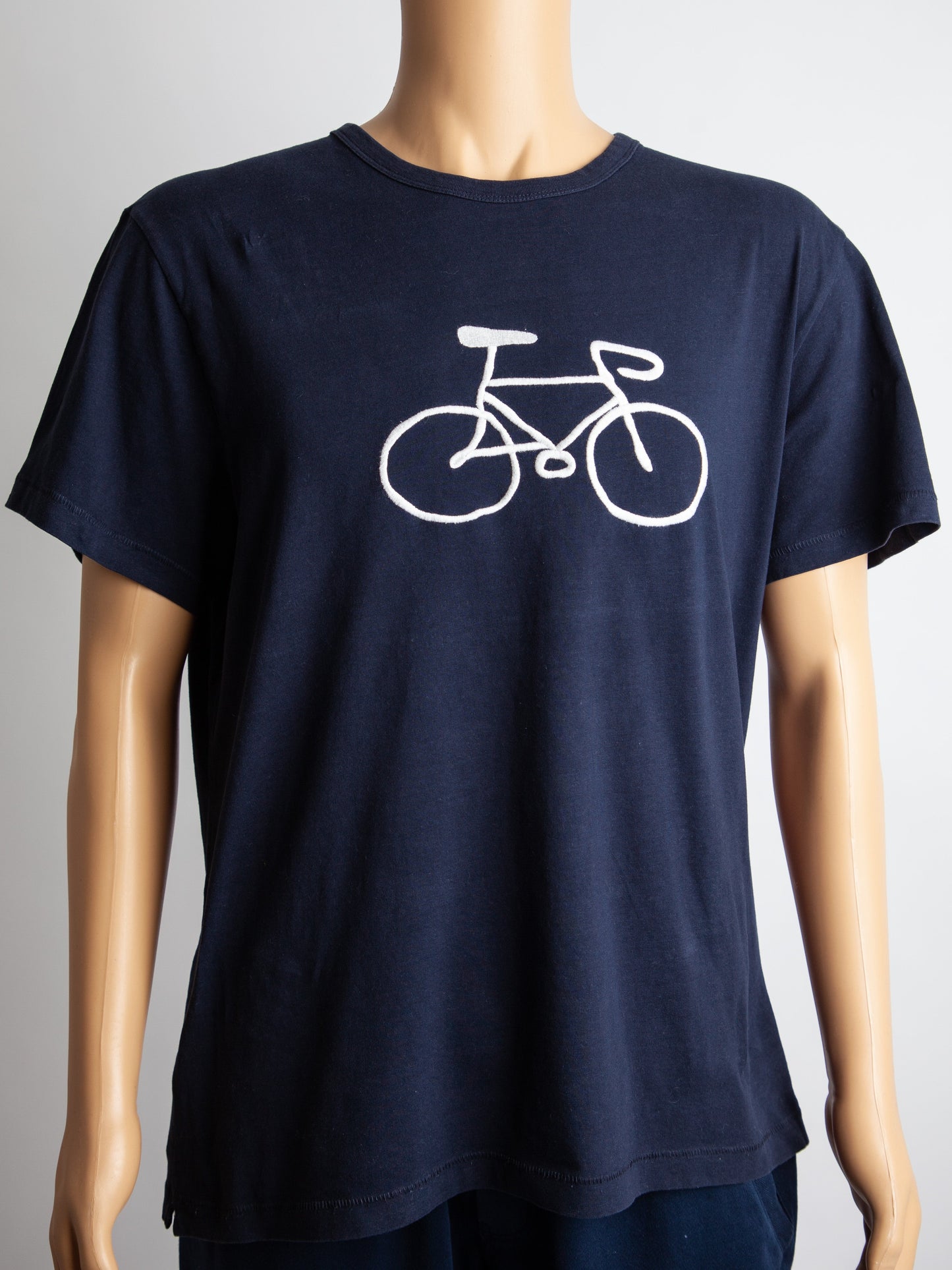 good french connection blue cotton t-shirt xl bicycle design