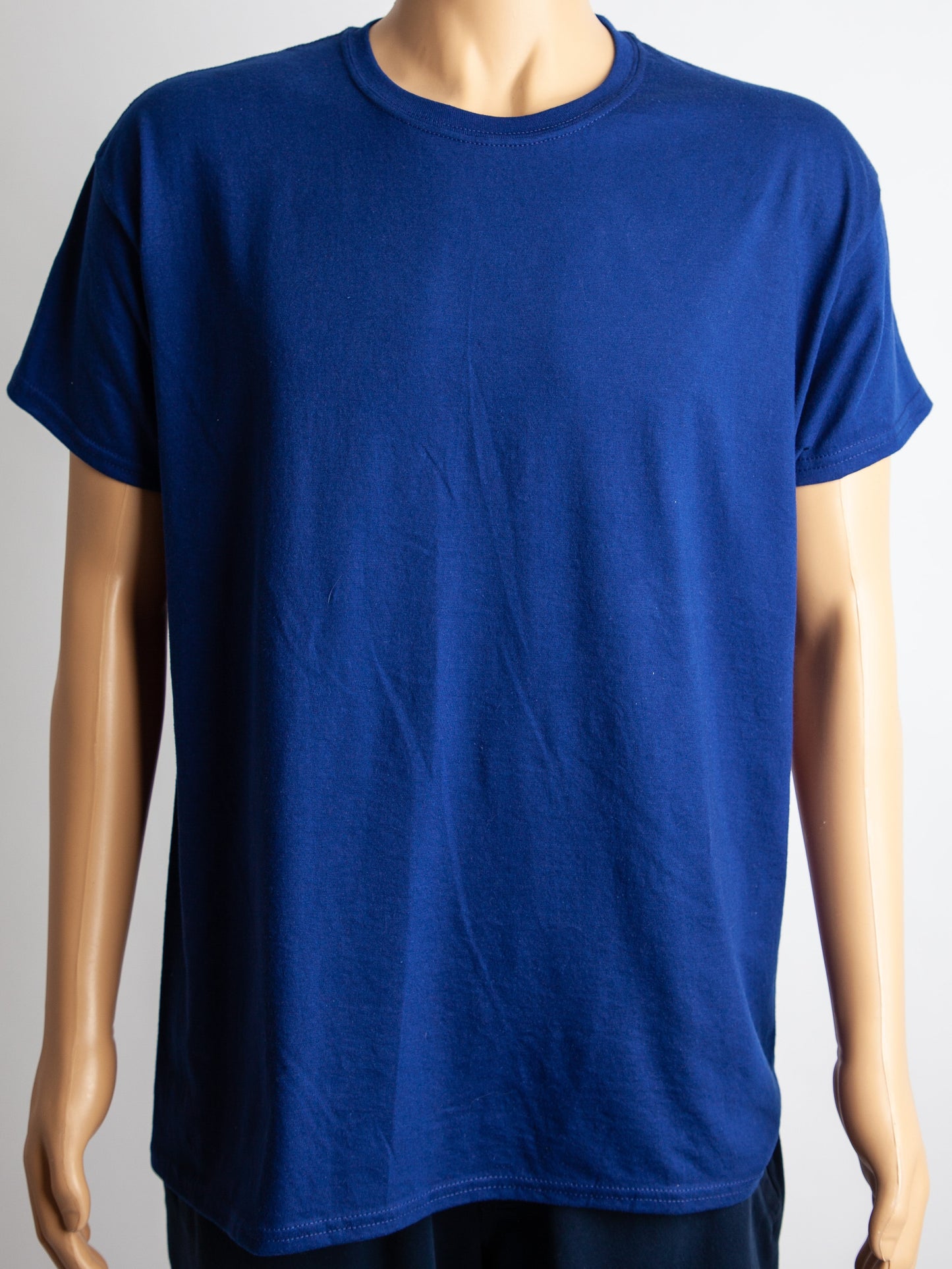 good hanes blue polyester men's t-shirt - plain design