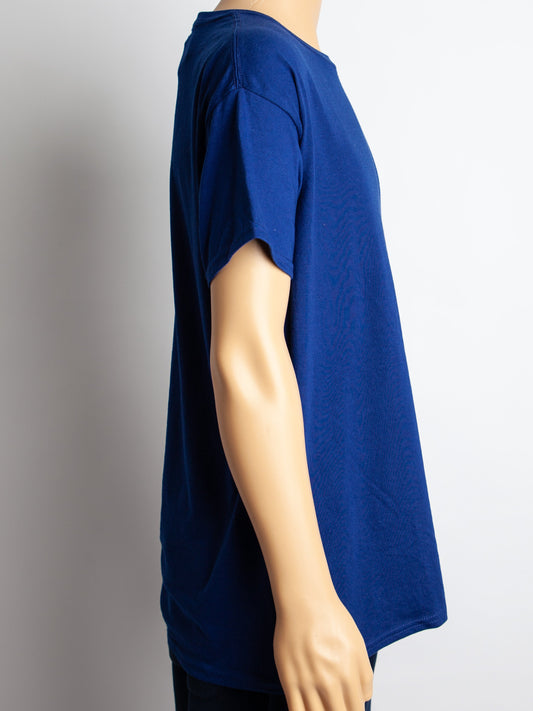 Good Hanes Blue Polyester Men's T-Shirt - Plain Design