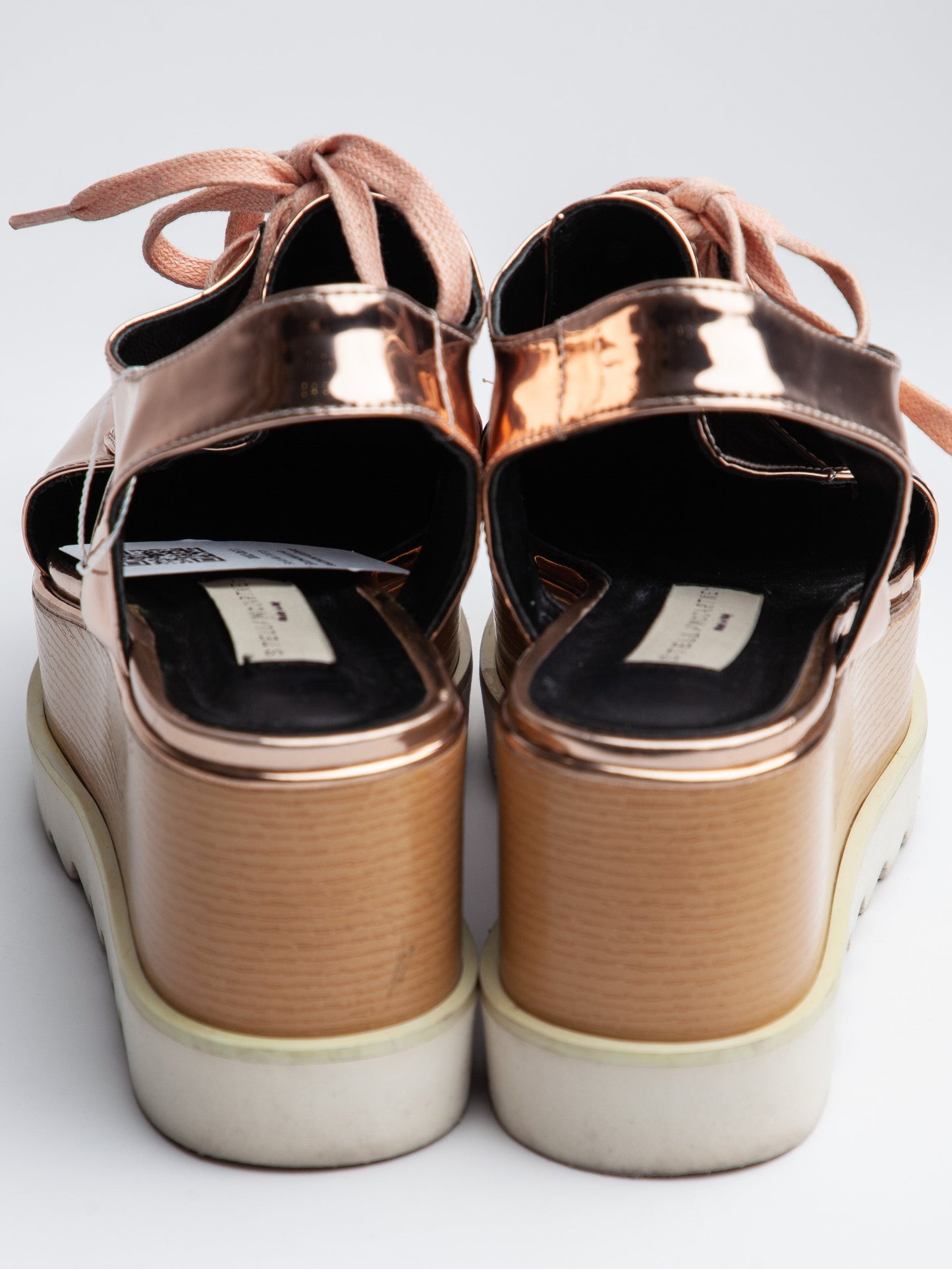 good stella mccartney orange lacquer platform shoes size 40