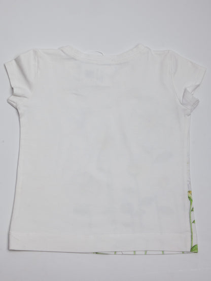 Good Monnalisa White Cotton T-Shirt Size 4 Daisies Fairy Design