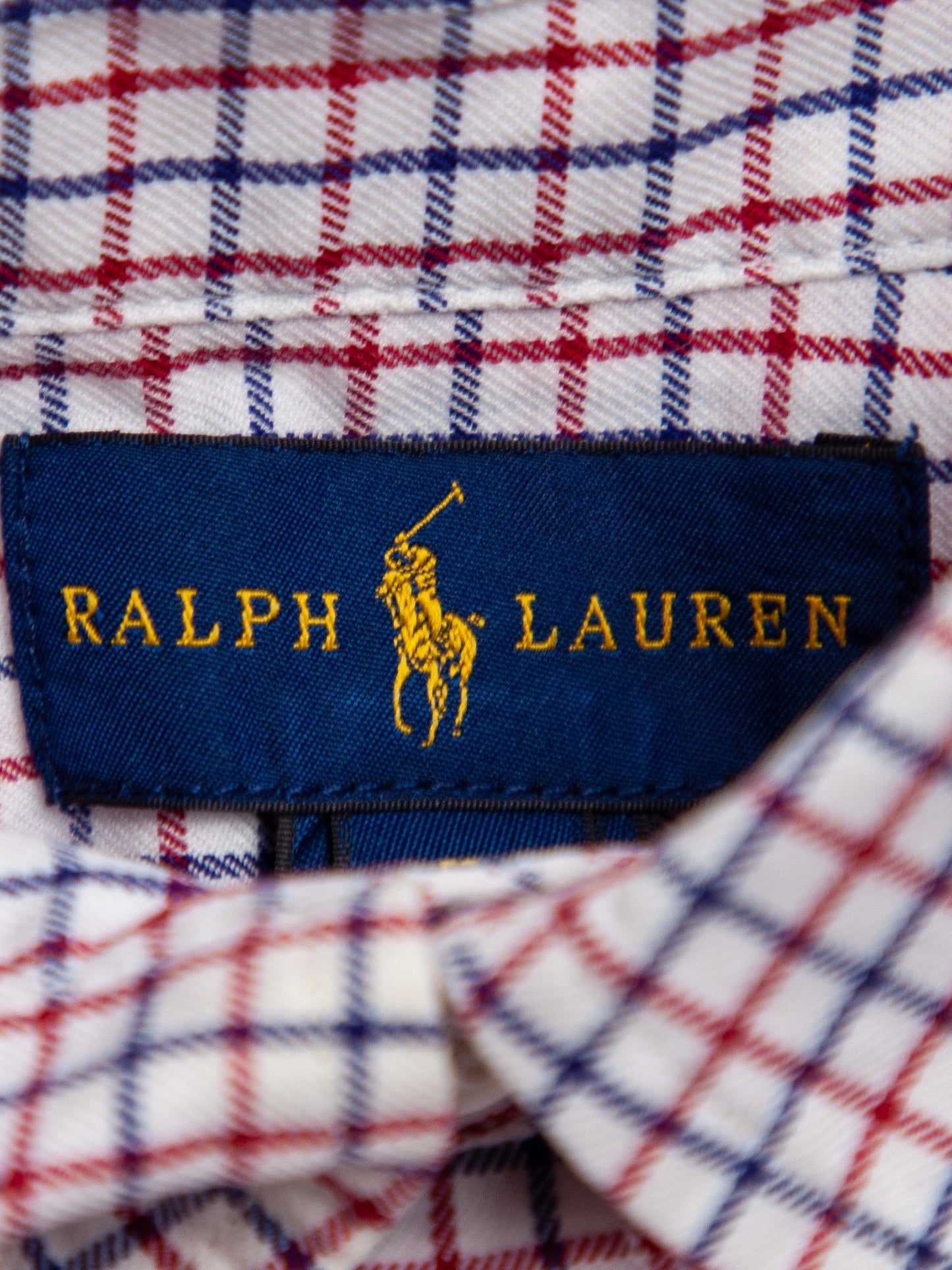 good ralph lauren white cotton checkered shirt for kids size 5